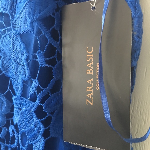 S ZARA Cobalt Blue Lace Dress - Picture 7 of 8